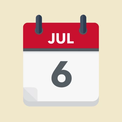 Calendar icon showing 6th July