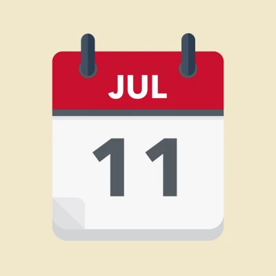 Calendar icon showing 11th July