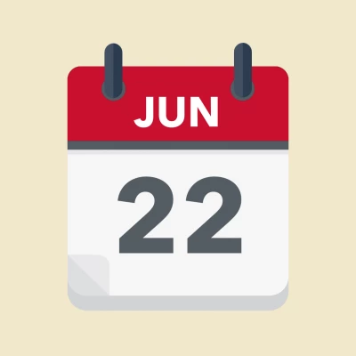 Calendar icon showing 22nd June