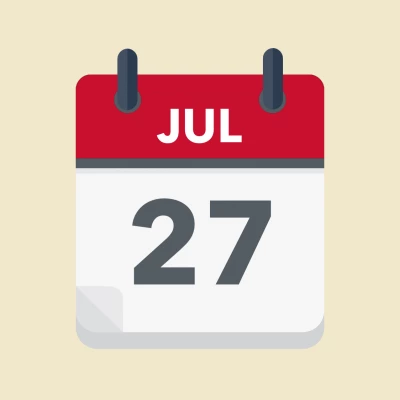 Calendar icon showing 27th July